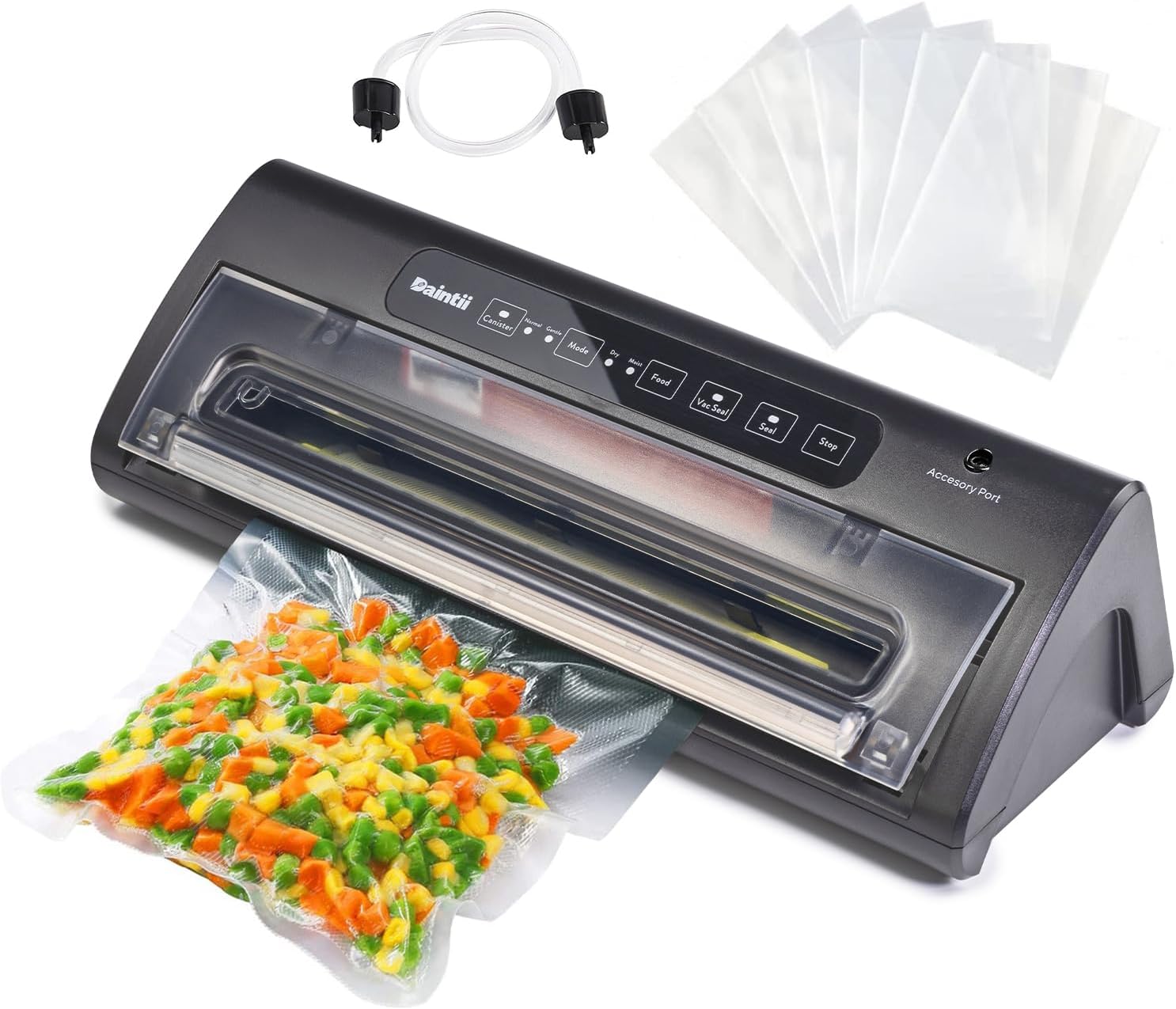 𝑽𝒂𝒄𝒖𝒖𝒎 𝑺𝒆𝒂𝒍𝒆𝒓 𝑴𝒂𝒄𝒉𝒊𝒏𝒆, Daintii Automatic Vacuum Sealer for Food Storage and Sous-Vide, Dry  Moist Modes| Viewing Lid| Starter Kit| Compact Design