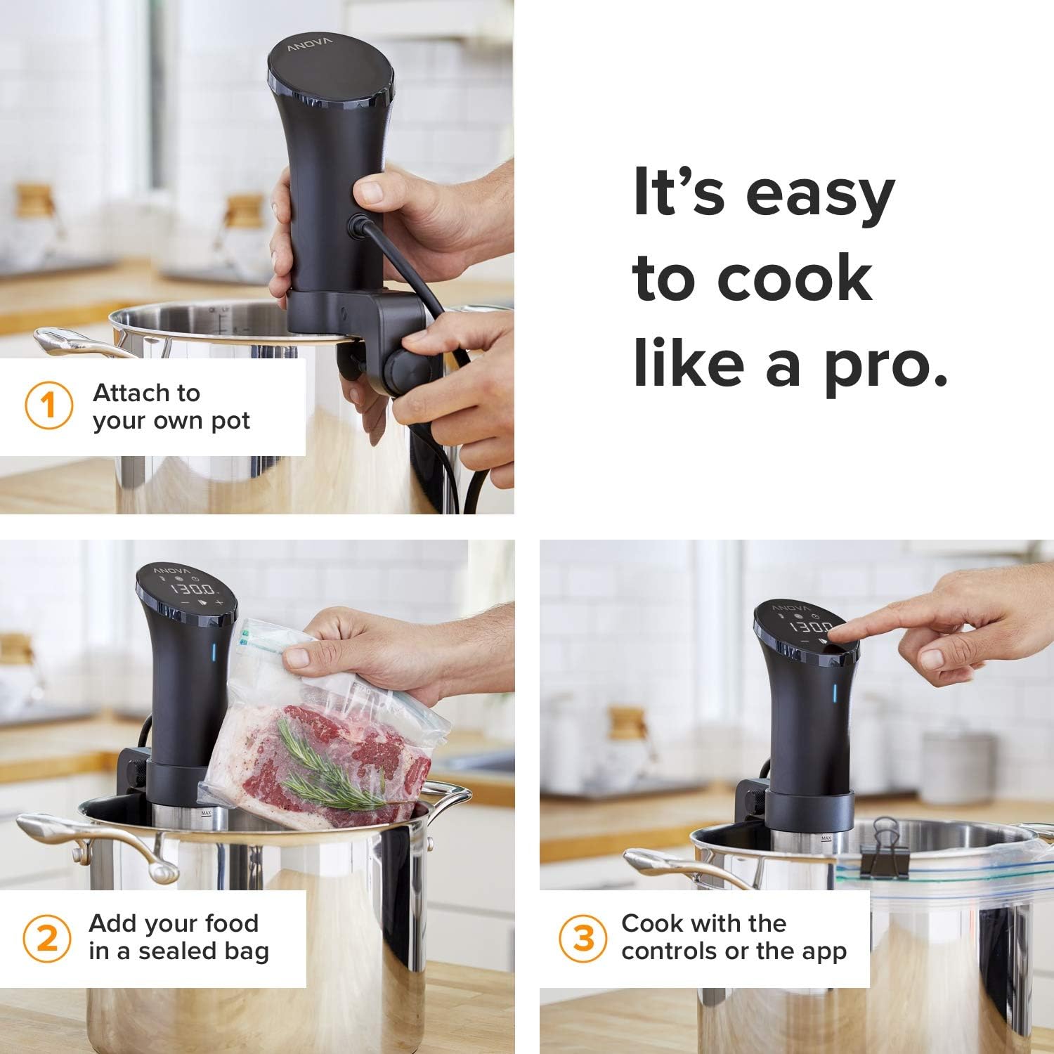 Anova Culinary Sous Vide Precision Cooker 3.0 (WiFi), 1100 Watts