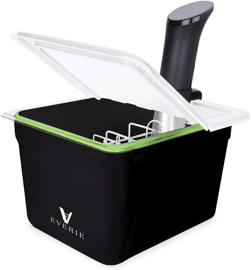 EVERIE Sous Vide Container 12 Quart EVC-12 with Collapsible Hinged Lid Compatible with Anova Nano or AN500-US00 or Anova Pro 3.0, Also Fits Instant Pot