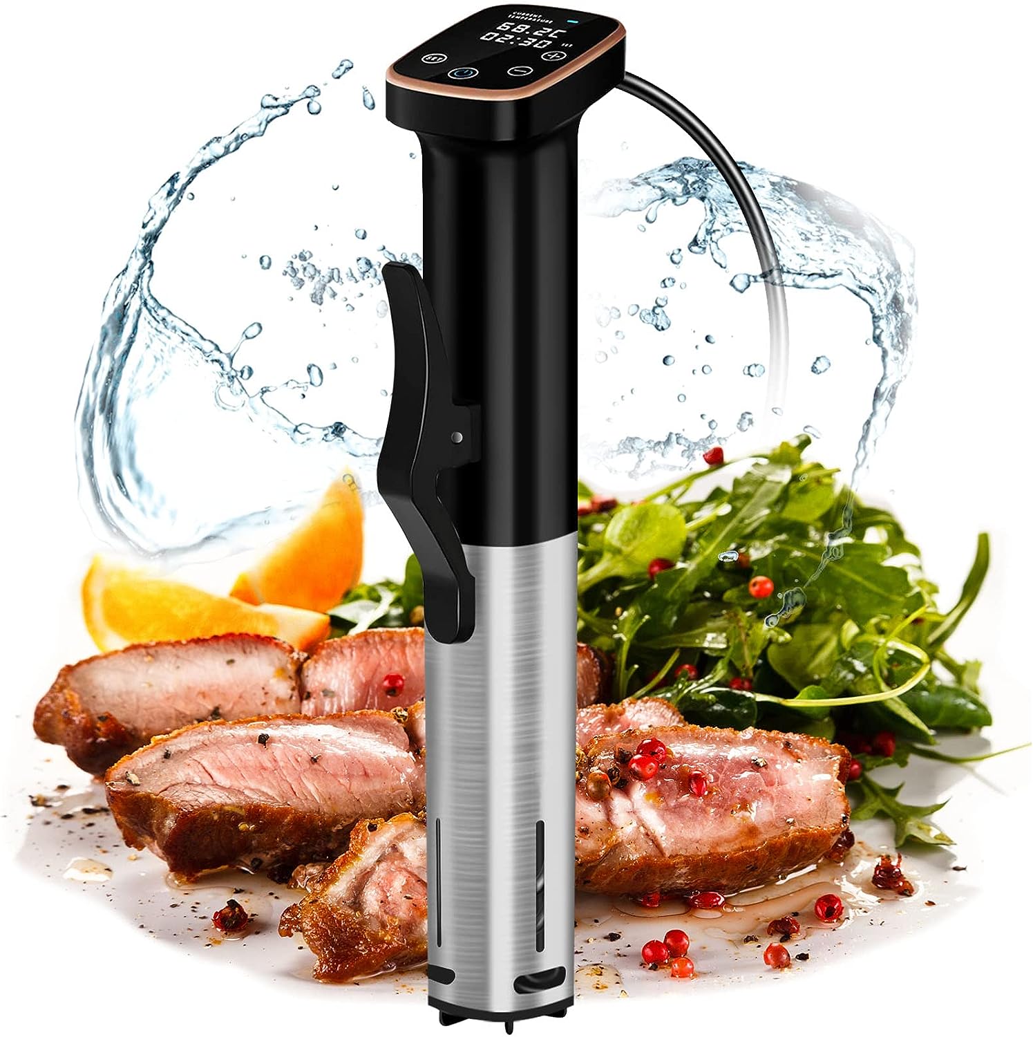 Sixfivsevn Sous Vide Cooker, Sous Vide Machine 1100 W, Immersion Circulator Precisional Cooker with Touch Control, Accurate Temperature, Ultra-quiet, IPX7 Waterproof, Fast Heating and Time Control