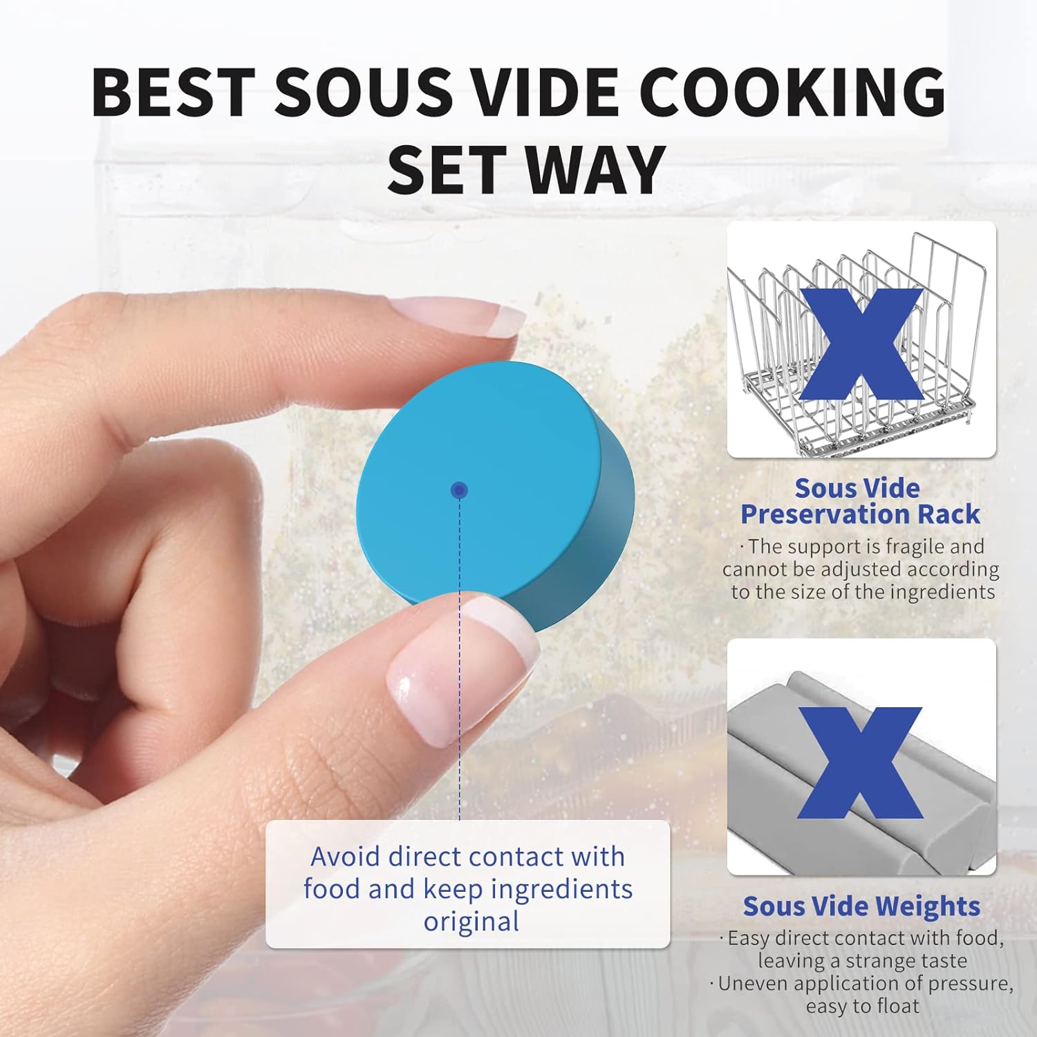 Sous Vide Magnets, 12 Pack Sous Vide Weights Magnet Clips Work on Sous Vide Machines to Keep Food Submerged and Fix, Food Grade Silicone Coated, replace with Sous Vide Weights Balls Clips and Racks